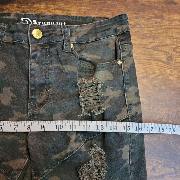 Argonaut Jeans Mens 32x32 Measures 30x30 Camo Ultra Slim Moto Ripped Stretch - Picture 8 of 11